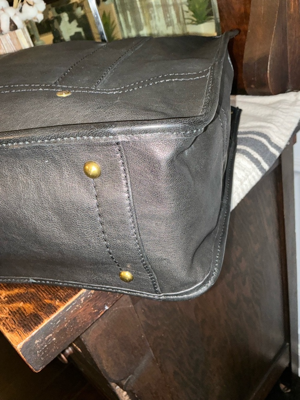 NWOT Frye Madison Leather Shopper Tote Shoulder Bag Black Retail $398 - Picture 9 of 11